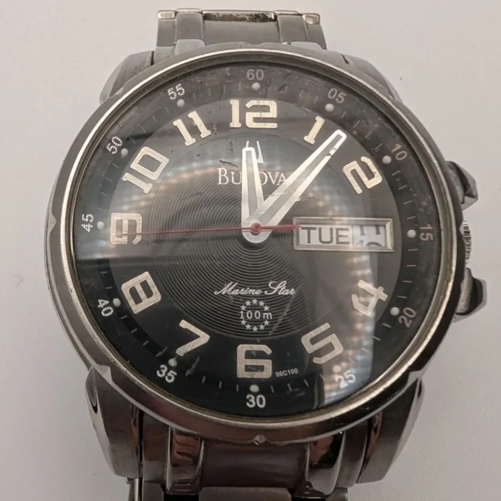 Bulvoa Men's Marine Star Stainless Steel Watch Water Resistant